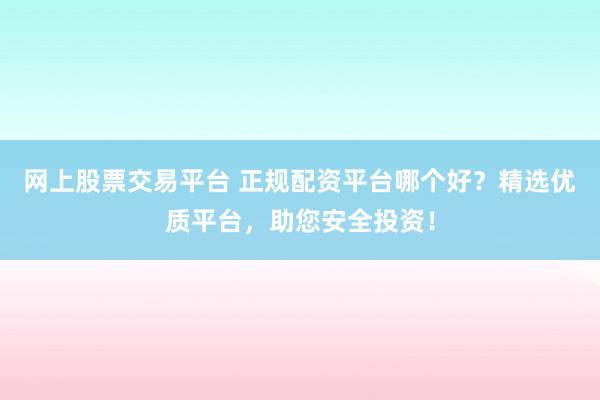 网上股票交易平台 正规配资平台哪个好？精选优质平台，助您安全投资！